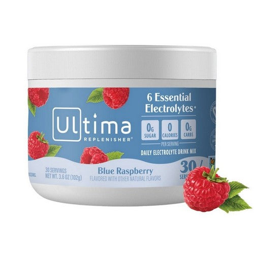 Ultima Replenisher Daily Electrolyte Powder Drink Mix, Blue Raspberry, 30 servings