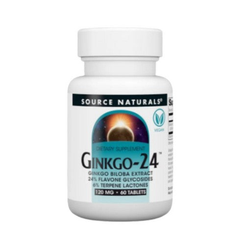 Source Naturals Ginkgo-24 Biloba Extract 120 mg, 60 tablets